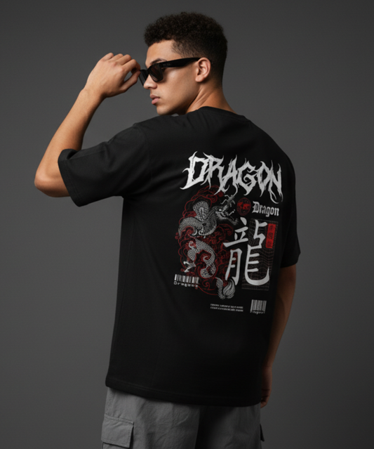 “Rising Dragon” Graphic T-Shirt – Japanese Streetwear Dragon Tee (Unisex)