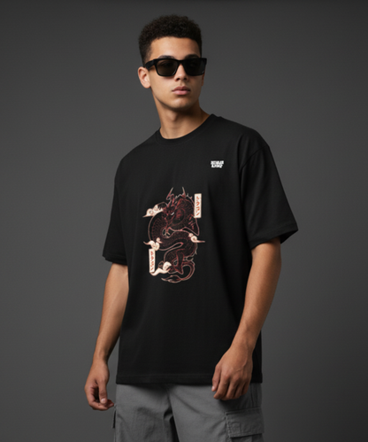 “Rising Dragon” Graphic T-Shirt – Japanese Streetwear Dragon Tee (Unisex)