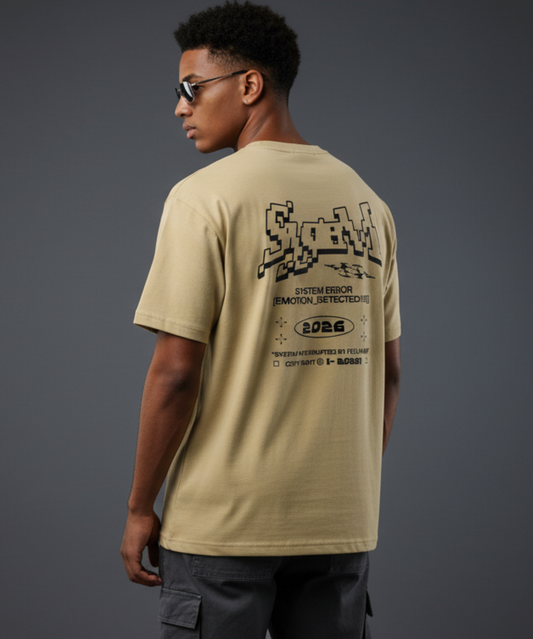 “System Error” Oversized Graphic T-Shirt – Minimal Glitch Streetwear Tee (Unisex)
